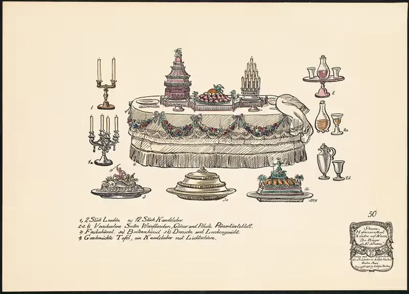 Обеденный стол и подсвечник by Эрнст Штерн, 1912 — digital art print download