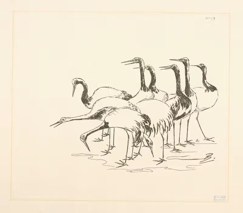 Стая журавлей by Феликс Браккемонд, 1866 - 1878 — digital art print download