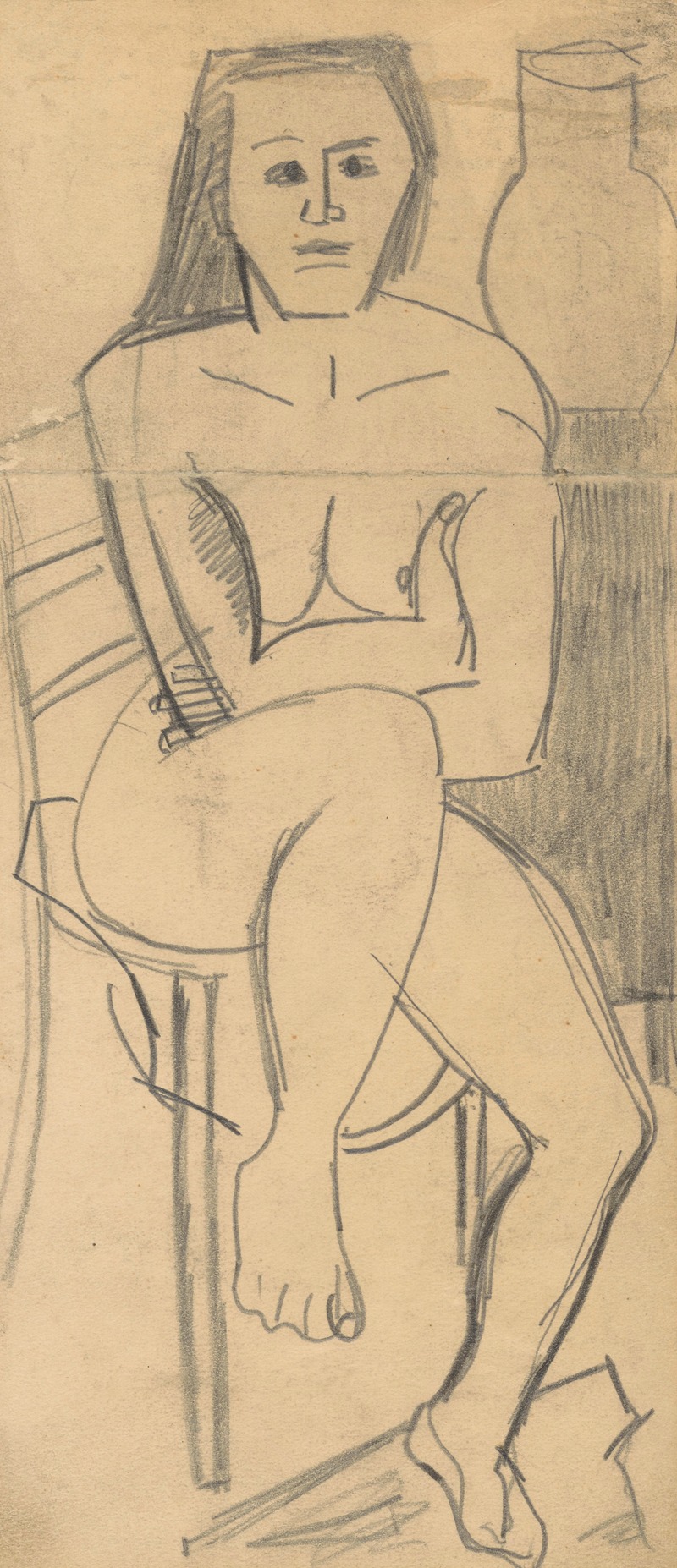 Seated nude woman — Jean Brusselmans