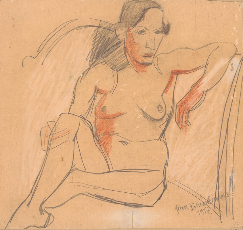 Seated nude woman — Жан Бруссельманс