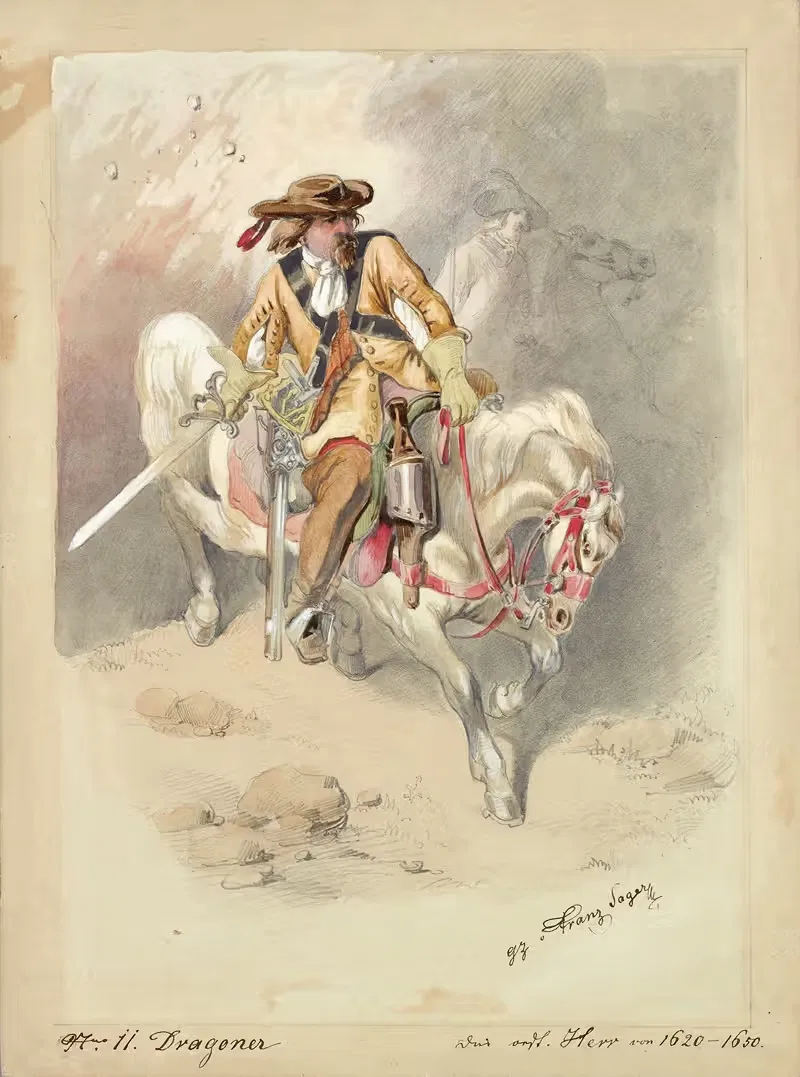 Драконер на белом коне by Франц Загер, 1870 — digital art print download