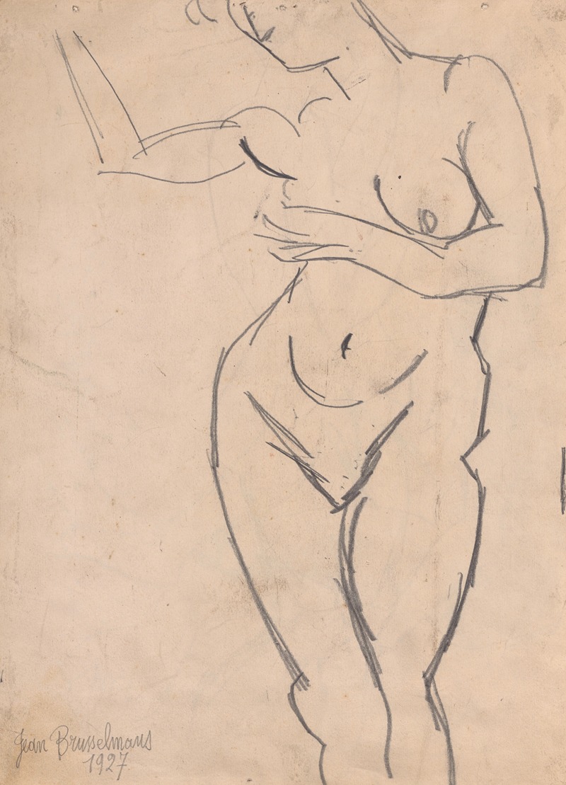 Standing nude woman. by Жан Бруссельманс, 1927 — digital art print download