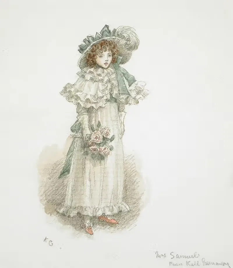 Study of a Fully Dressed Little Girl — Kate Greenaway