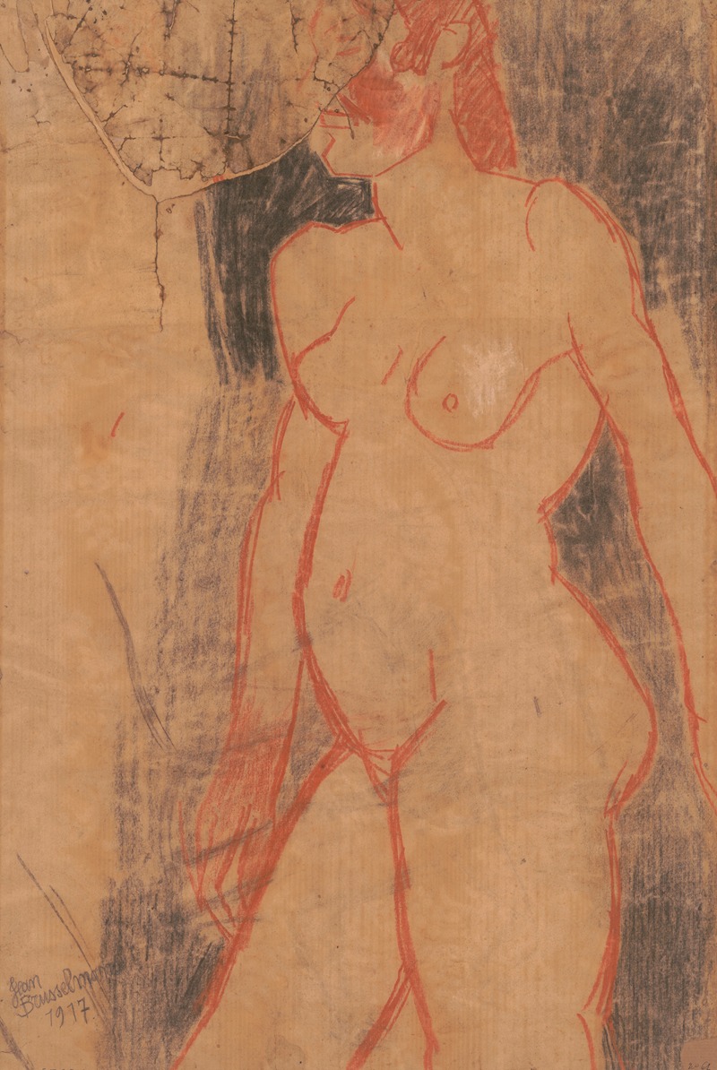 Standing nude woman by Жан Бруссельманс, 1917 — digital art print download