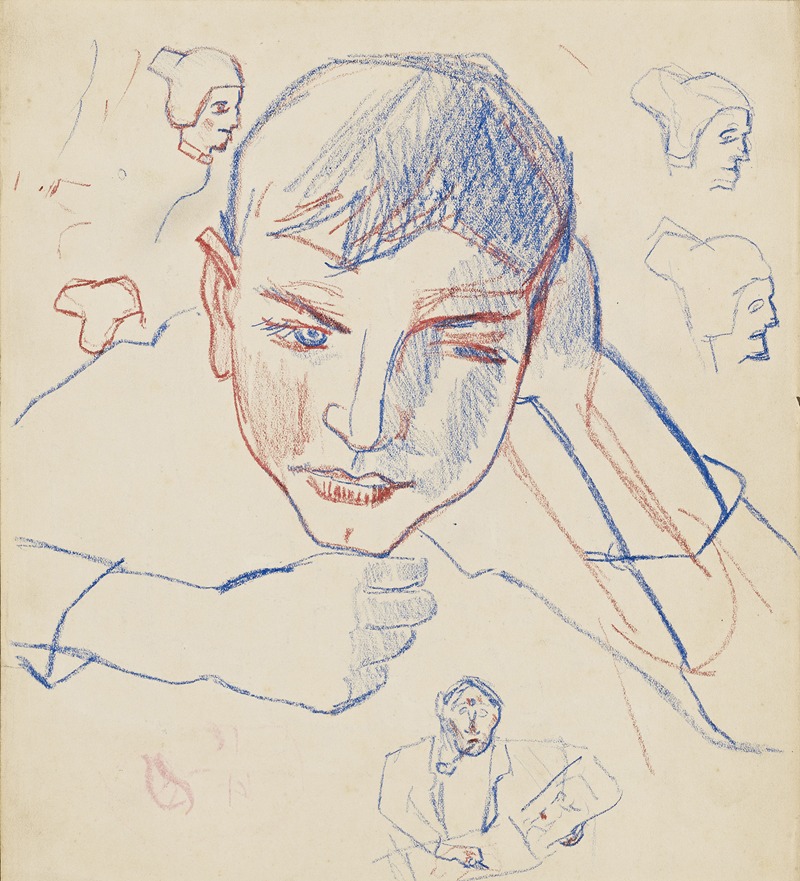 Studie van hoofden by Жан Бруссельманс — digital art print download