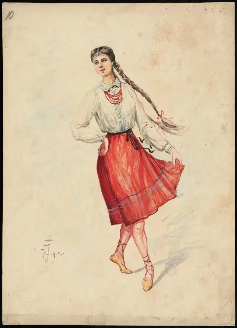 Unidentified Italian opera costume design plate 10 — W. Fasienski