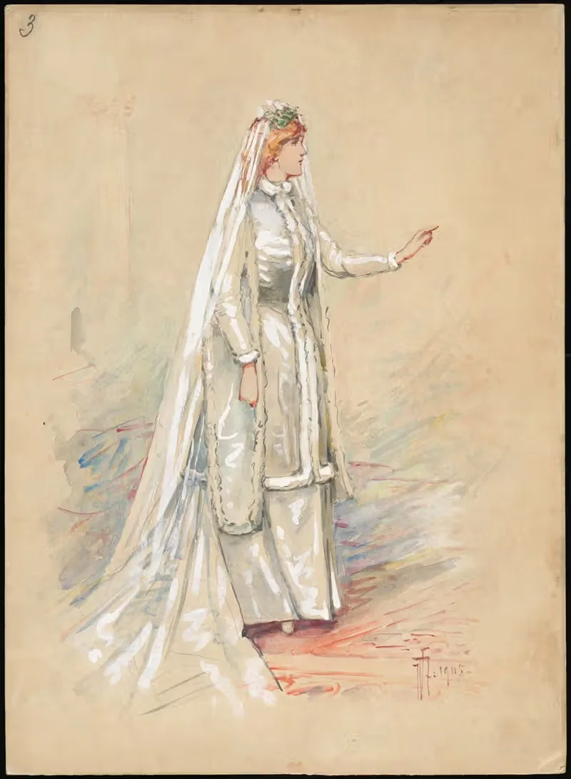 Unidentified Italian opera costume design plate 3 — W. Fasienski