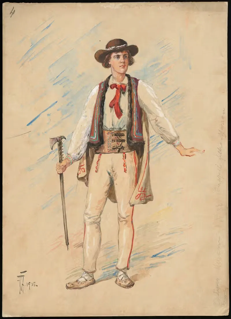 Unidentified Italian opera costume design plate 4 — W. Fasienski