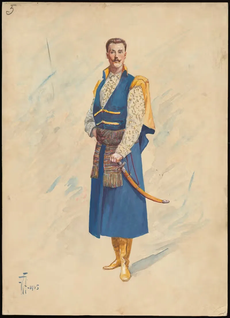 Unidentified Italian opera costume design plate 5 — W. Fasienski