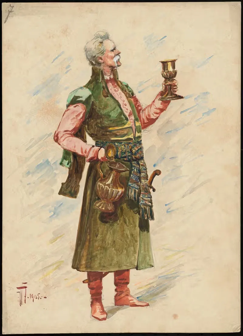 Unidentified Italian opera costume design plate 7 — W. Fasienski