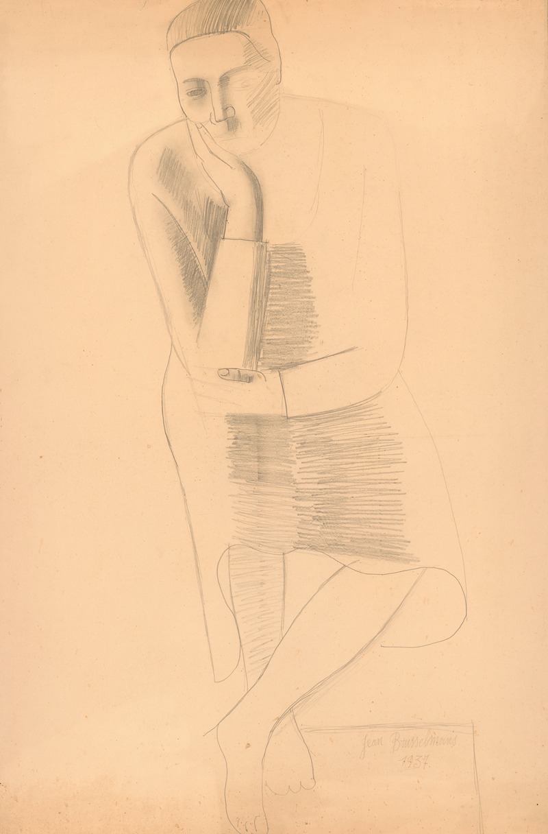 Woman, facing front, pensive by Жан Бруссельманс, 1937 — digital art print download