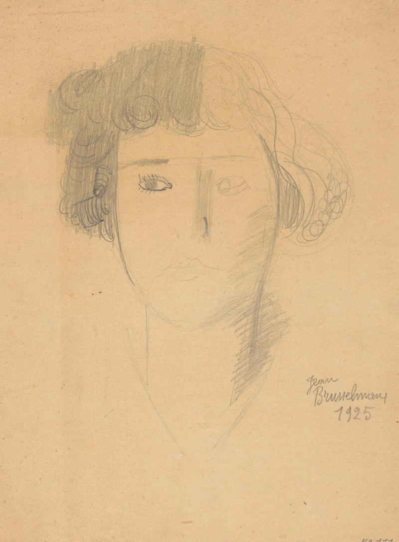Woman's head by Жан Бруссельманс, 1925 — digital art print download
