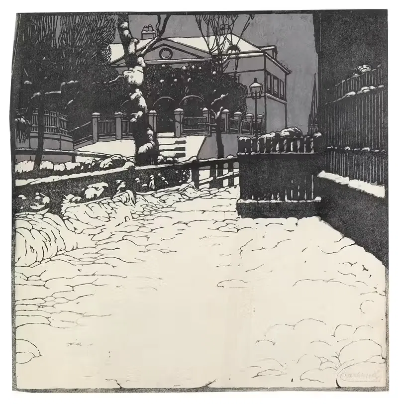 Заснеженная вилла в Дёблинге by Карл Молл, 1903 — digital art print download
