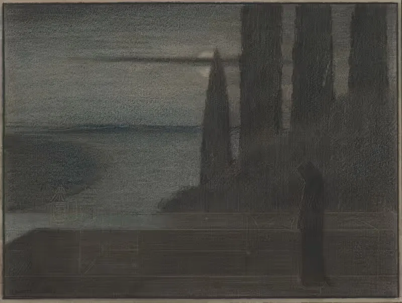 A Hooded Figure in a Landscape — Herbert Crowley