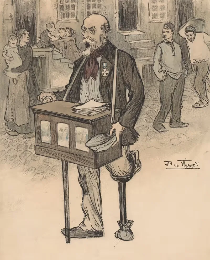 Старый генерал как уличный музыкант by Ян де Ваарт, 1895 - 1899 — digital art print download
