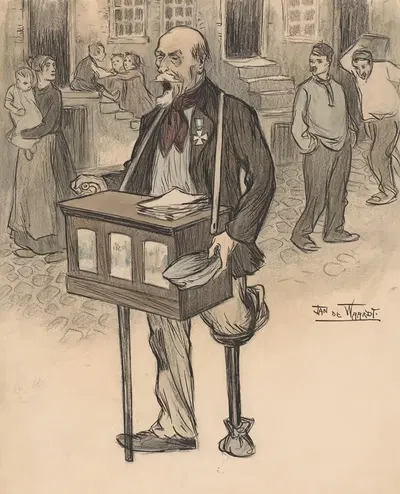 Старый генерал как уличный музыкант by Ян де Ваарт, 1895 - 1899 — digital art print download