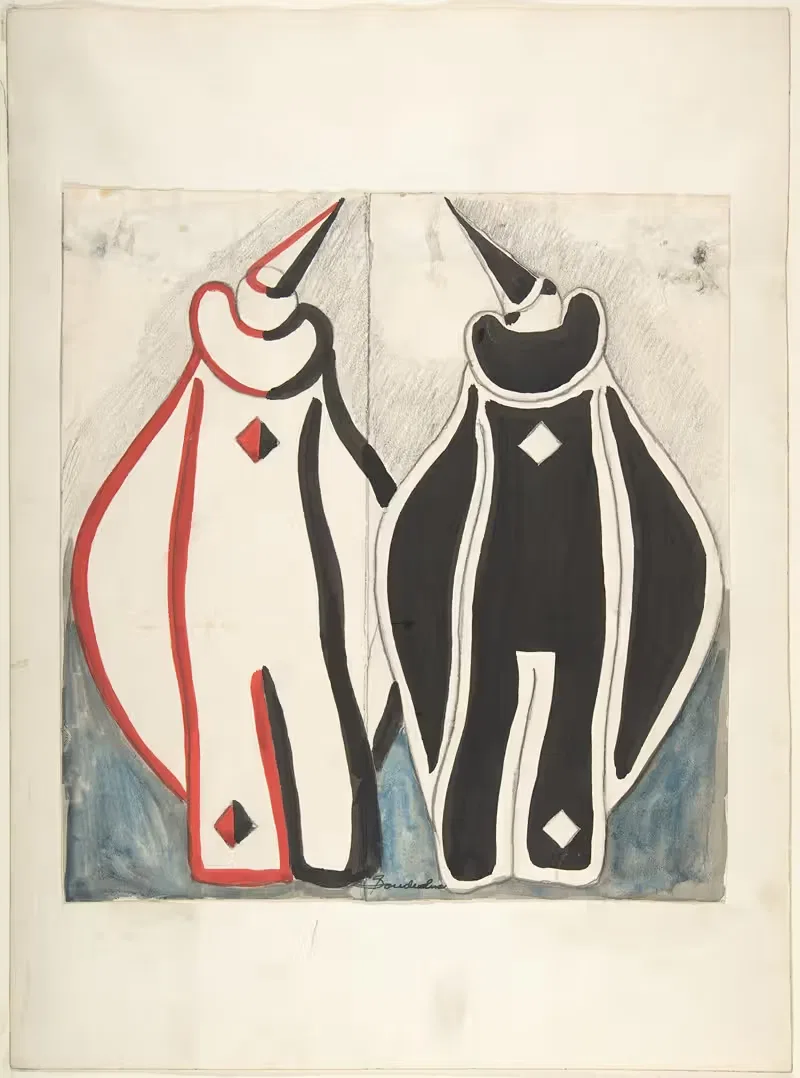 Two clown costumes, red and black — Sergey Yurievich Sudeikin