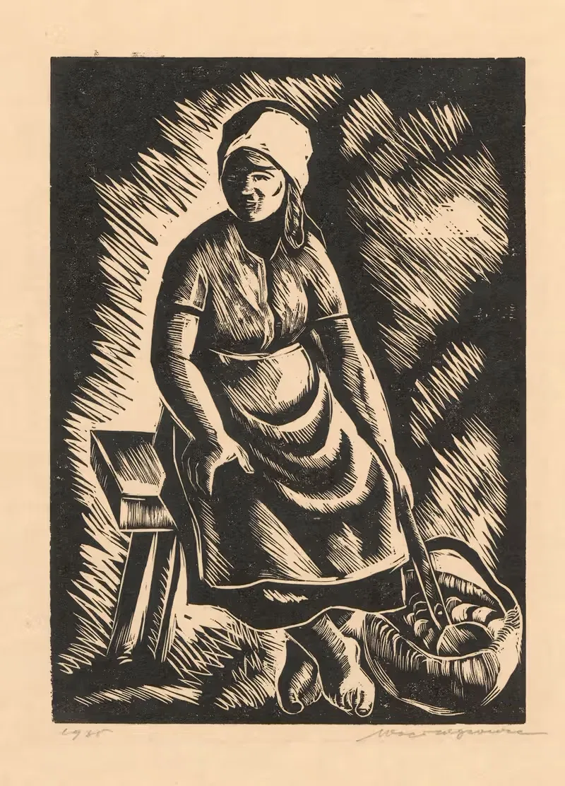 Девушка с корзиной by Вацлав Вансович, 1935 — digital art print download