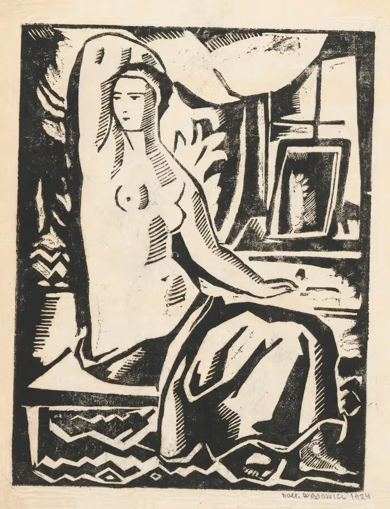 Женщина перед зеркалом by Вацлав Вансович, 1924 — digital art print download