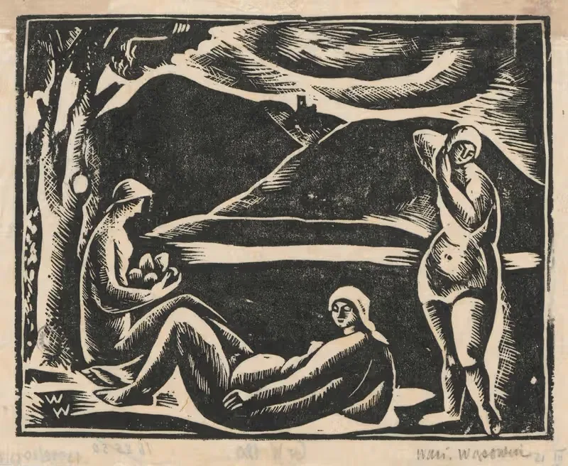 Три нюда by Вацлав Вансович, 1923-1925 — digital art print download