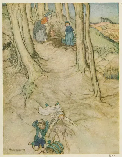Джек и Джилл by Артур Рэкхэм, 1913 — digital art print download
