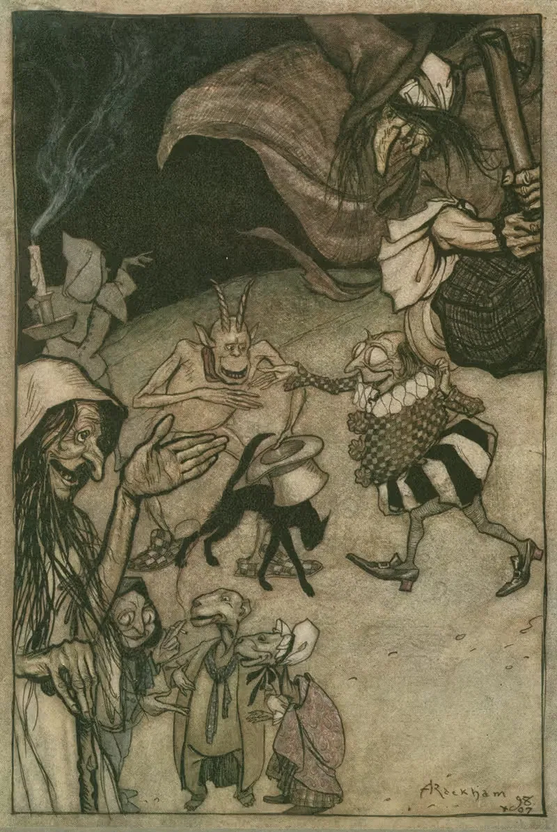 Ведьмы и колдуны, призраки, гоблины и упыри by Артур Рэкхэм, 1911 — digital art print download