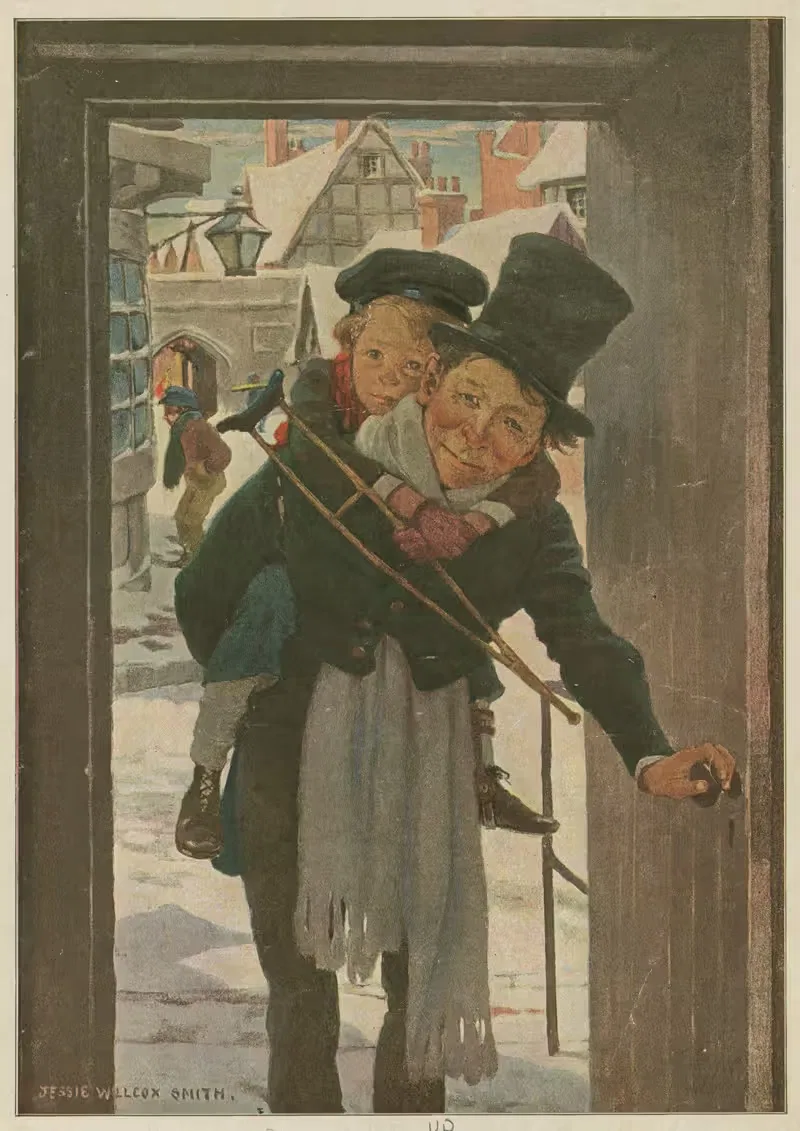 Маленький Тим и Боб Кратчит в день Рождества by Джесси Уилкокс Смит, 1937 — digital art print download
