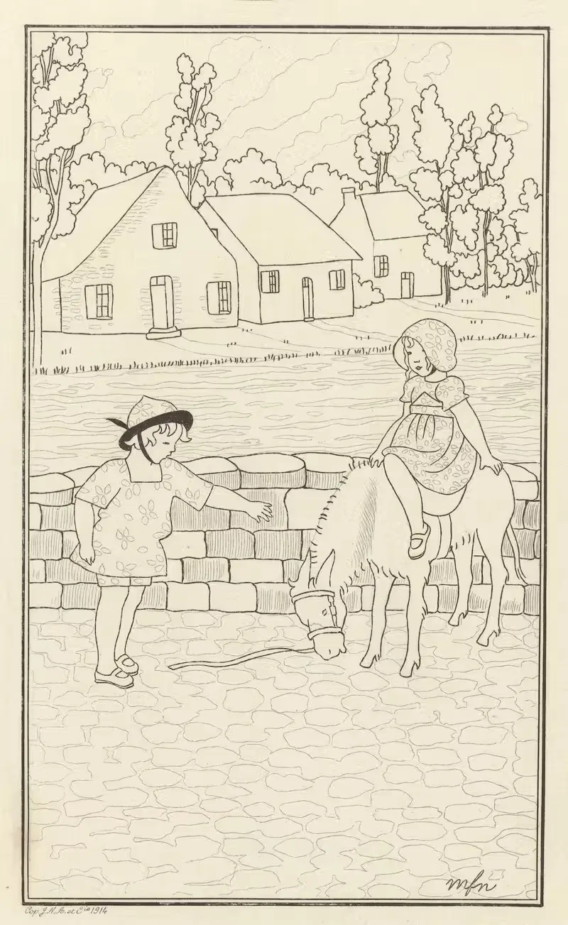 Платья из крашеного полотна by Монограммист МФН, 1914 — digital art print download