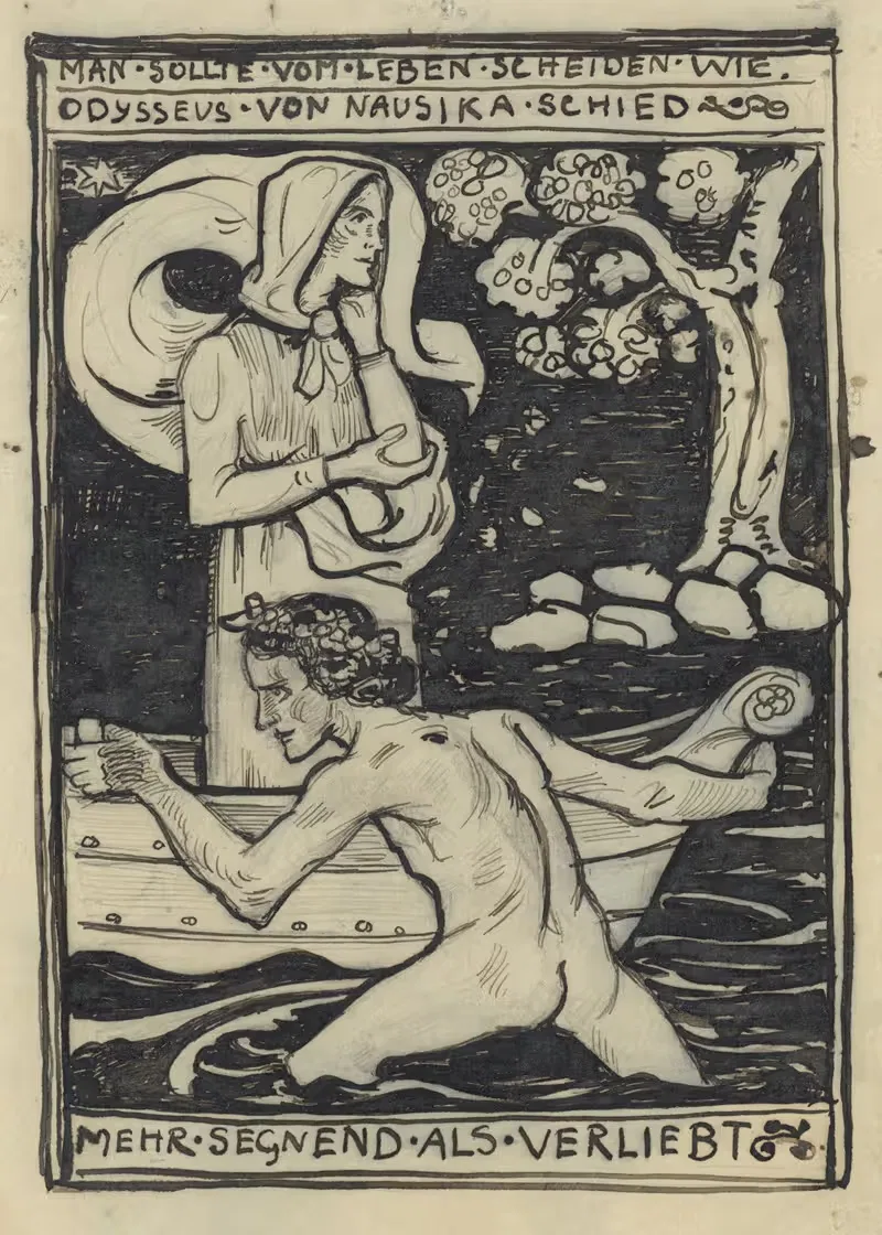 Прощание Одиссея и Наусикии by Ричард Николаус Роланд Хольст, 1878 - 1938 — digital art print download