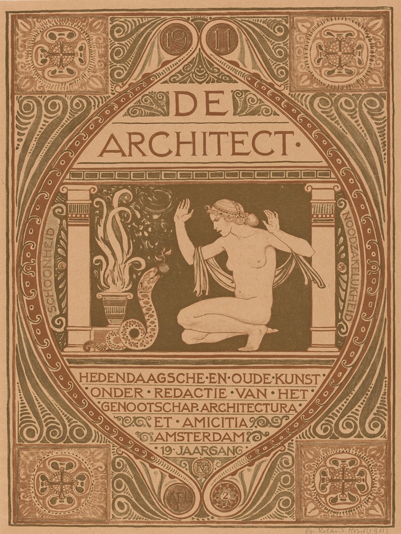 Omslagontwerp voor; De Architect, 1911 — Ричард Николаус Роланд Хольст