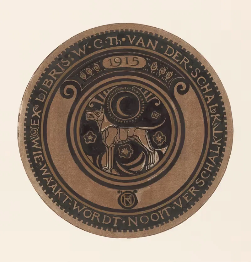 Ontwerp voor ex libris van W.C.Th. van der Schalk — Richard Nicolaüs Roland Holst