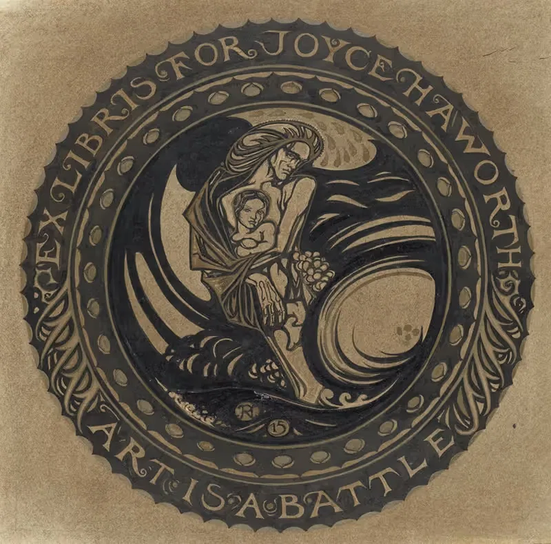 Ontwerp voor ex libris voor Joyce Haworth — Richard Nicolaüs Roland Holst