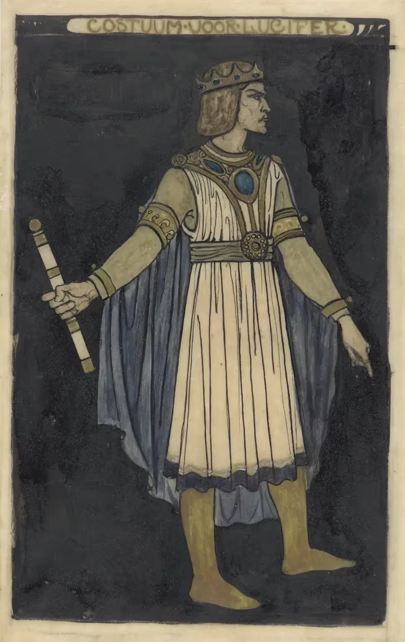 Ontwerp voor kostuum voor Lucifer — Richard Nicolaüs Roland Holst