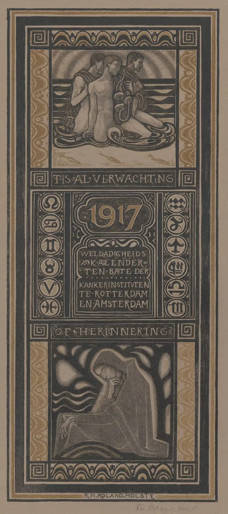 Календарь благотворительности на 1917 год by Ричард Николаус Роланд Хольст, 1917 — digital art print download