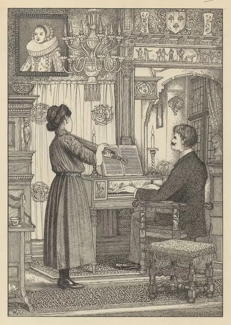 Музыкант и женщина by Виллем Потаст, 1887 - 1916 — digital art print download