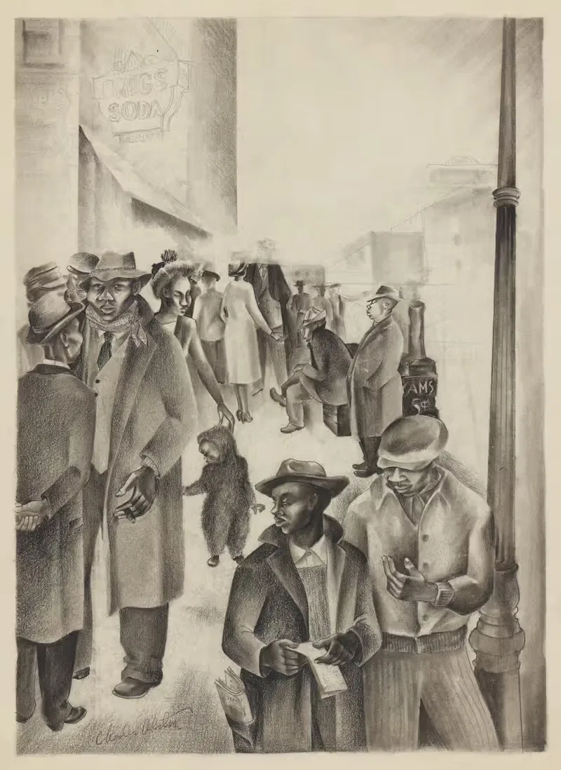 Уличная сцена в Гарлеме by Чарльз Генри Олстон, 1935-1943 — digital art print download