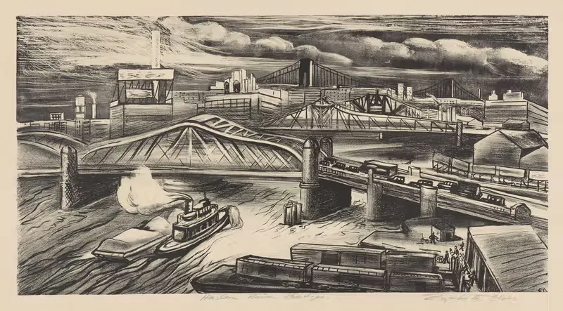 Мосты реки Гарлем by Элизабет Олдс, 1935-1943 — digital art print download