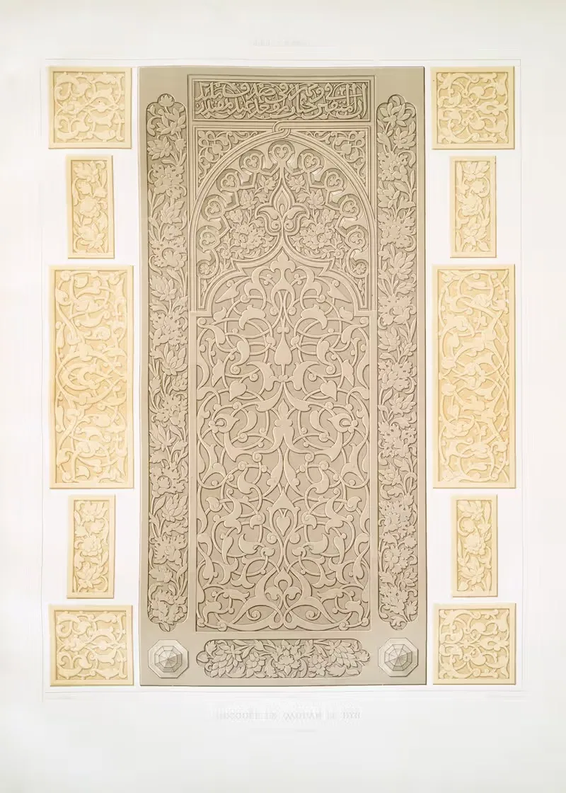 Mosquée de Qaouâm el-Dyn; détails du tombeau — Émile Prisse d'Avennes