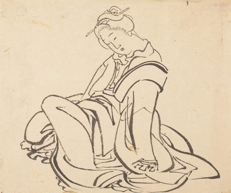 Seated Woman by Кацусика Хокусай — digital art print download