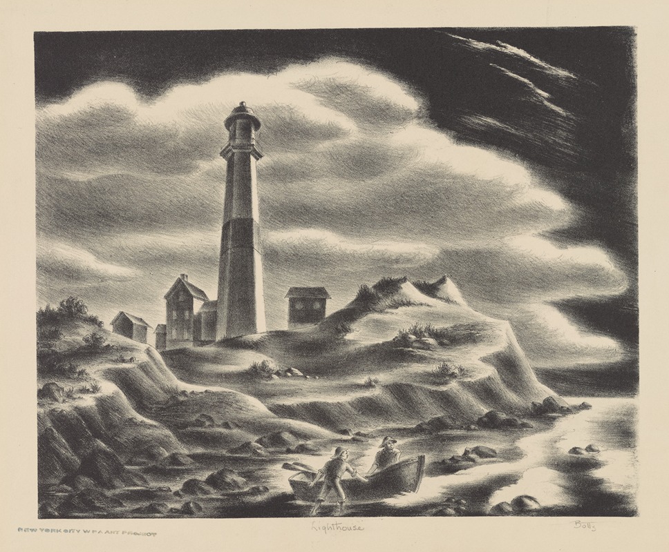 Lighthouse by Hugh Botts, 1935 - 1943 — digital art print download