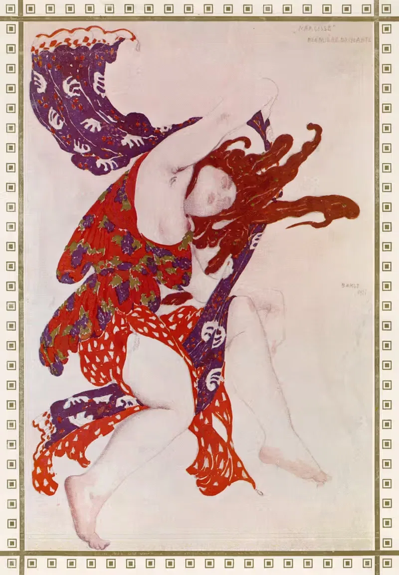 Первая бакханалия из 'Нарцисса' by Леон Бакст, 1911 — digital art print download