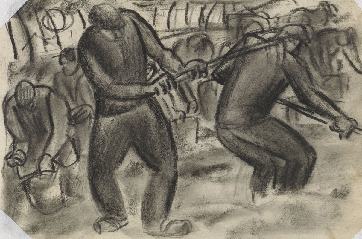 Aardappelrooiers op het land by Лео Гестел, 1925 - 1927 — digital art print download