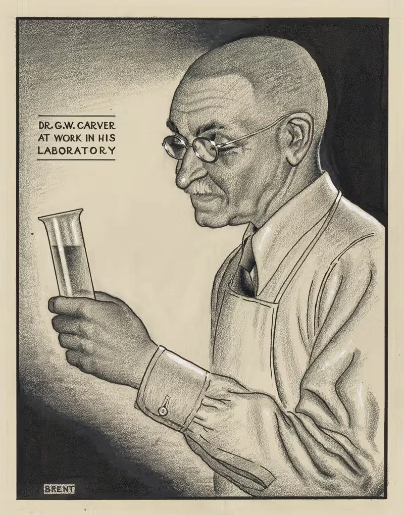 Dr. G.W. Carver at Work in His Laboratory — Richard Brent