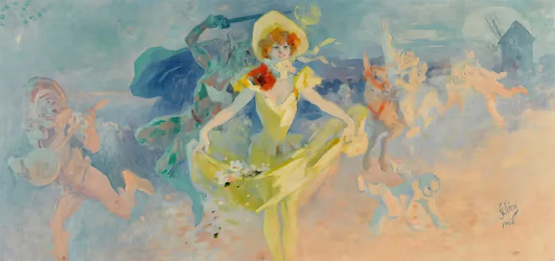 Пьеро и Коломбина by Жюль Шере, 1908 — digital art print download
