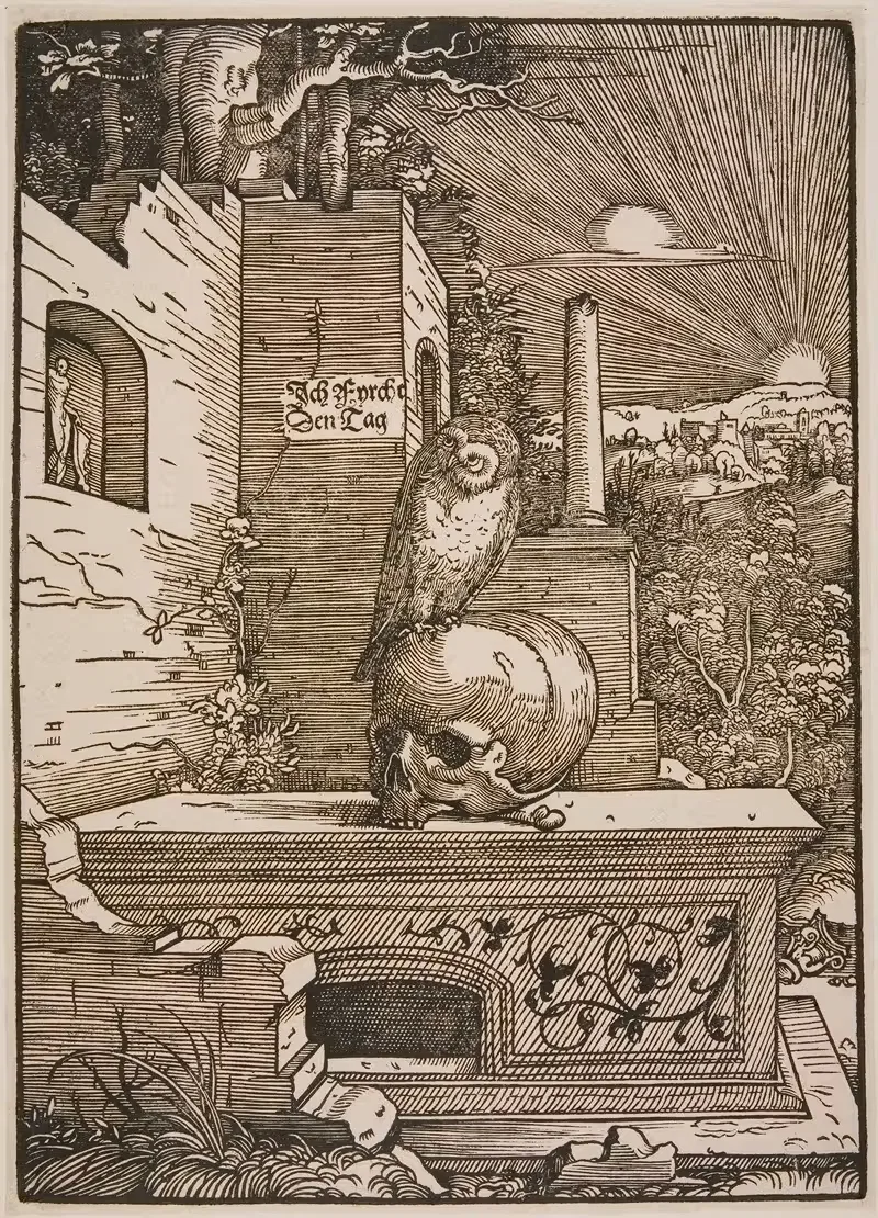 Аллегория с совой by Ханс Вехтлин — digital art print download