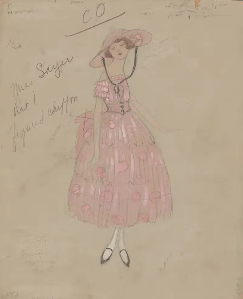 Мисс Сайер – Акт I – Фигурный шифон by Хелен Маргарита О'Кейн, 1920 - 1921 — digital art print download