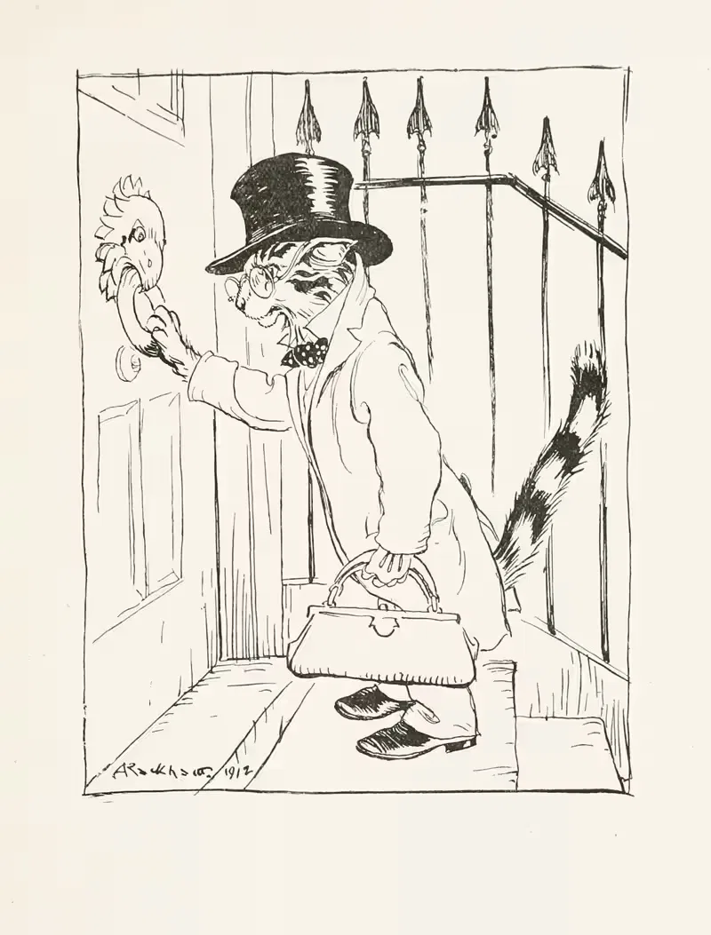 Кот и птицы by Артур Рэкхэм, 1912 — digital art print download