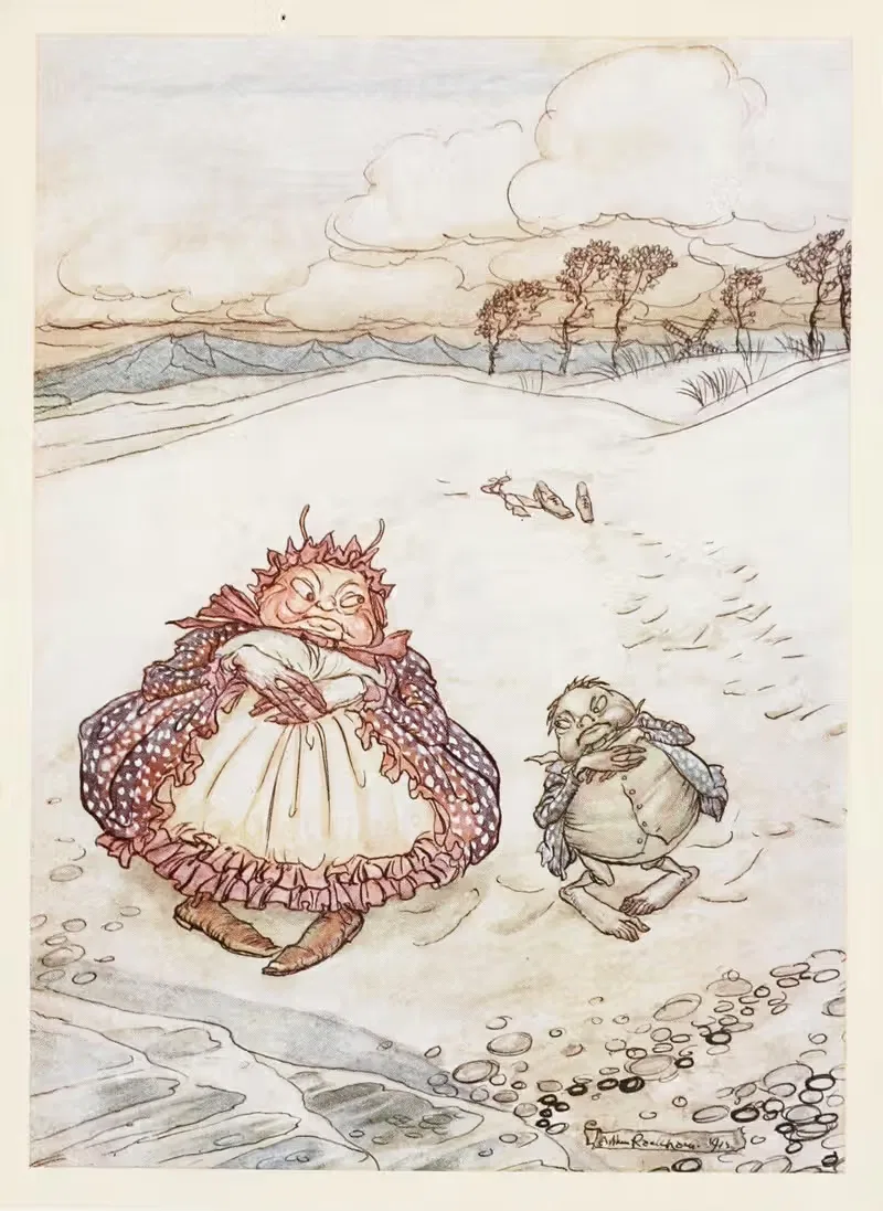 The Crab and his Mother — Arthur Rackham