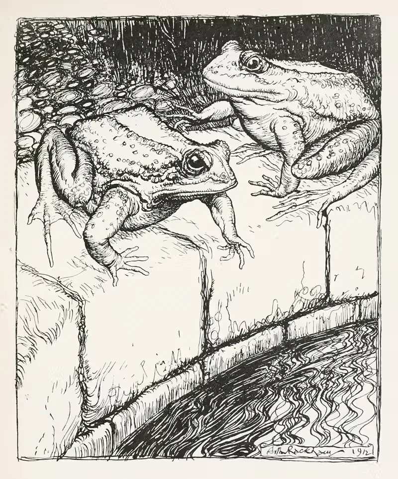 Лягушки и колодец by Артур Рэкхэм, 1912 — digital art print download