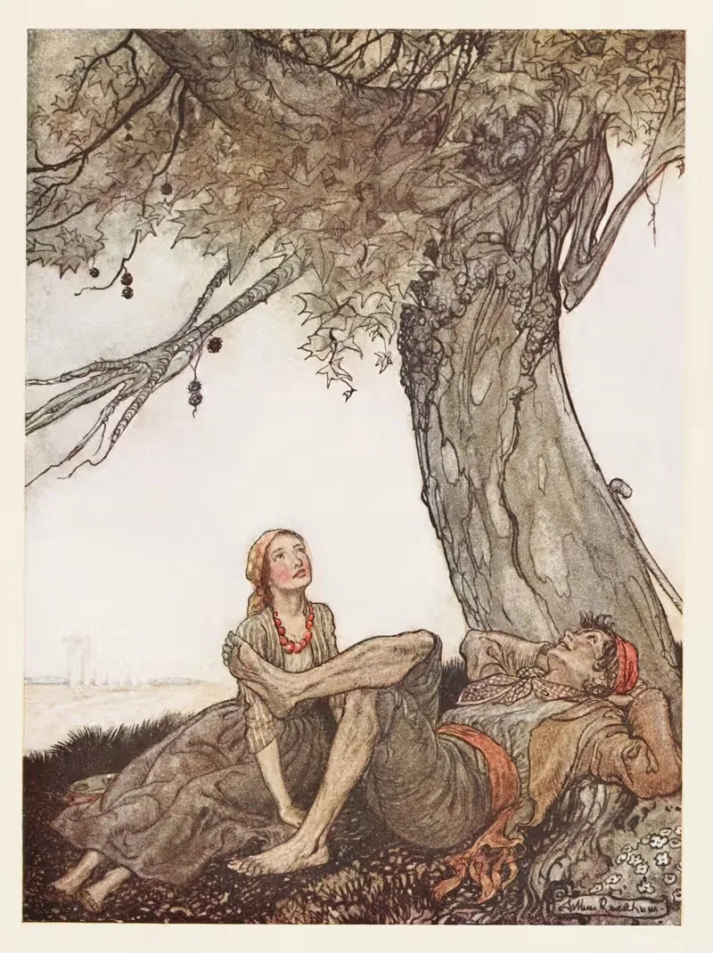 Путешественники и платан by Артур Рэкхэм, 1912 — digital art print download